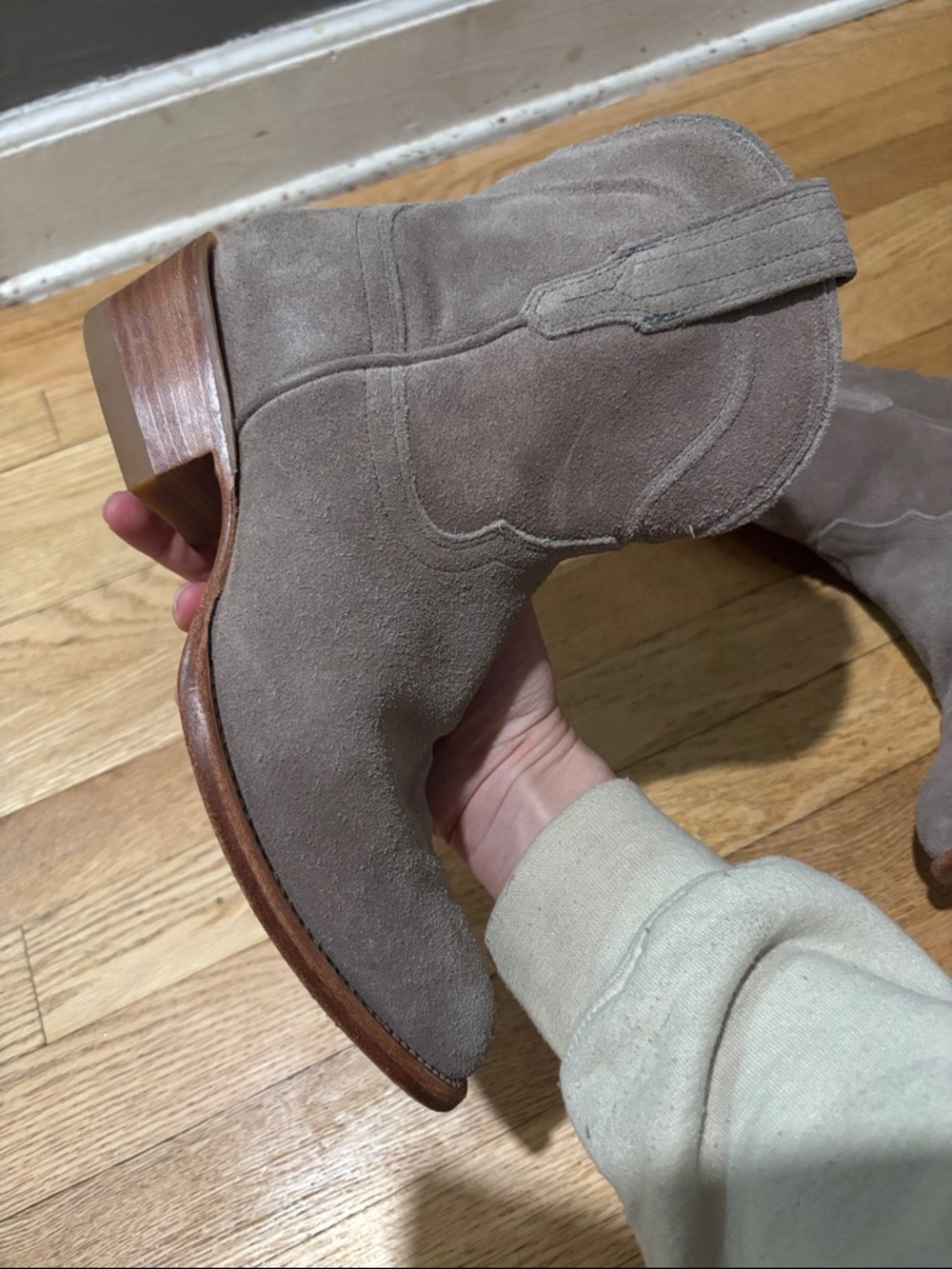 TECOVAS suede leather cowboy booties - Picture 6 of 16